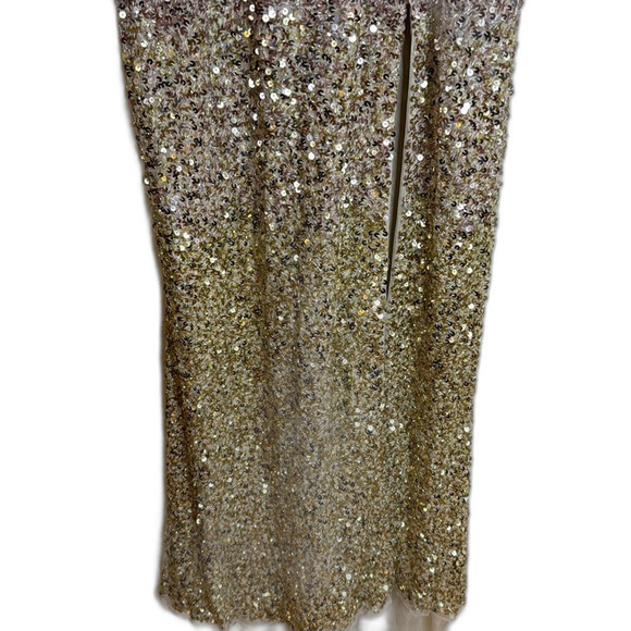 Mac Duggal embellished sequins ombré color long gown with slit style 5064 size 6 - Picture 6 of 15